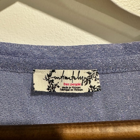 INTIMATELY BY FP Blue Mesh Sheer Sparkly Party Long Sleeve Size M - Picture 6 of 7